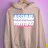 Assume Nothing Bigender Pride Flag Hoodie - Light Pink